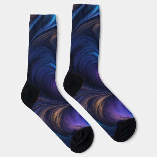 Colorful Blue Swirl Pattern Sokken (Rechts)