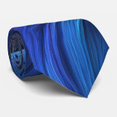 Colorful Blue Swirl Pattern Stropdas (Opgerold)