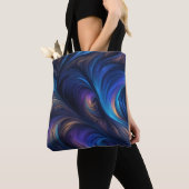Colorful Blue Swirl Pattern Tote Bag (Dichtbij)