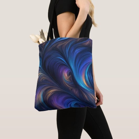 Colorful Blue Swirl Pattern Tote Bag (Dichtbij)