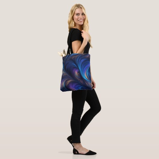 Colorful Blue Swirl Pattern Tote Bag (Op model)