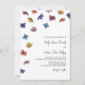 Colorful Blue Violet Flowers Wedding Kaart (Voorkant)