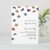 Colorful Blue Violet Flowers Wedding Kaart (Staand voorkant)