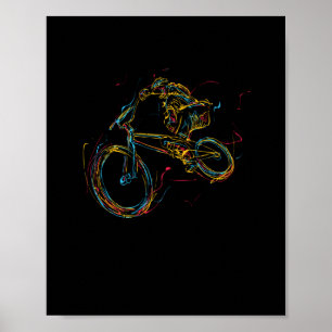 Colorful BMX art bike-motorfiets, freestyle Poster
