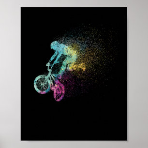 Colorful BMX art bike-motorfiets, freestyle Poster