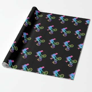 Colorful BMX Bike Girls Bicycle Cadeaupapier