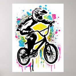 Colorful Bmx Poster - Bmx Bike Bicycle - Graffiti