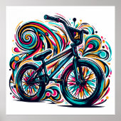 Colorful Bmx Poster - Bmx Bike Bicycle - Graffiti (Voorkant)
