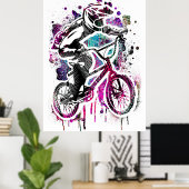 Colorful Bmx-Poster - Bmx Bike-fiets - Retro Poster (Thuiskantoor)