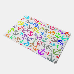 Colorful Boat Anchor Pattern Deurmat
