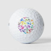 Colorful Boat Anchor Pattern Golfballen (Voorkant)