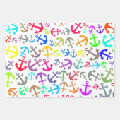 Colorful Boat Anchor Pattern Inpakpapier Vel (Voorkant 3)