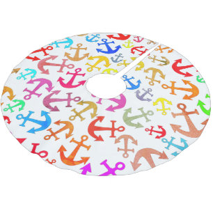 Colorful Boat Anchor Pattern Kerstboom Rok