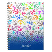 Colorful Boat Anchor Pattern Notitieboek (Voorkant)