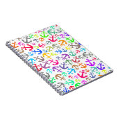 Colorful Boat Anchor Pattern Notitieboek (Rechterzijde)