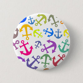 Colorful Boat Anchor Pattern Ronde Button 5,7 Cm