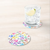 Colorful Boat Anchor Pattern Ronde Kartonnen Onderzetter (Insitu)