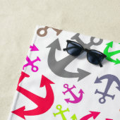 Colorful Boat Anchor Pattern Strandlaken (In situ)