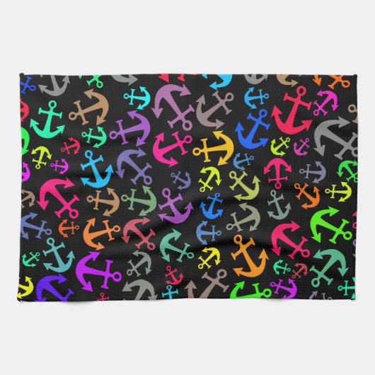 Colorful Boat Anchor Pattern Theedoek (Horizontaal)