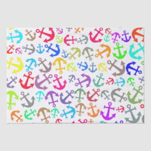 Colorful Boat Anchor Pattern Tissuepapier