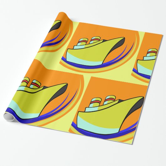 Colorful Boat Cadeaupapier (Uitgerold)