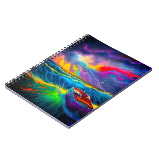 Colorful Boat Scene Notitieboek (Linkerzijde)