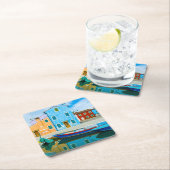 Colorful Boat Scene |Venetian Lagoon Kartonnen Onderzetters (Insitu)