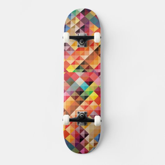 COLORFUL BOHEK SQUARES PATTERNS ACHTERGRONDVERSCHI PERSOONLIJK SKATEBOARD (Voorkant)