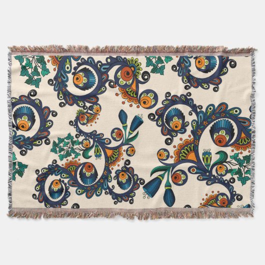 Colorful Bohemian Boho MOD Hippy Chic Pattern Deken (Voorkant)