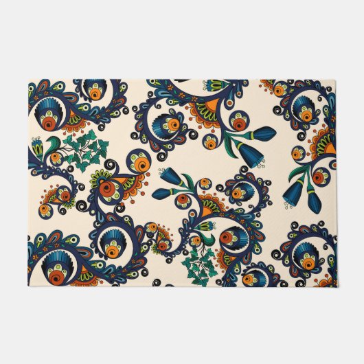 Colorful Bohemian Boho MOD Hippy Chic Pattern Deurmat (Voorkant)