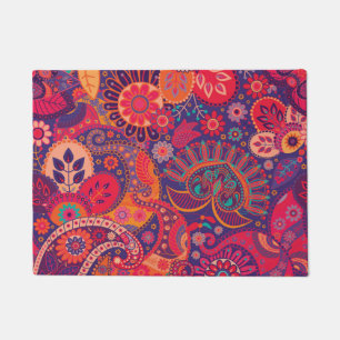 Colorful Bohemian Boho MOD Hippy Chic Pattern Deurmat