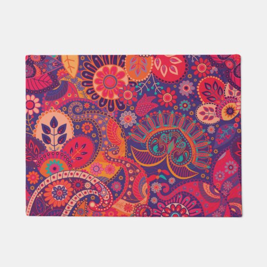 Colorful Bohemian Boho MOD Hippy Chic Pattern Deurmat (Voorkant)