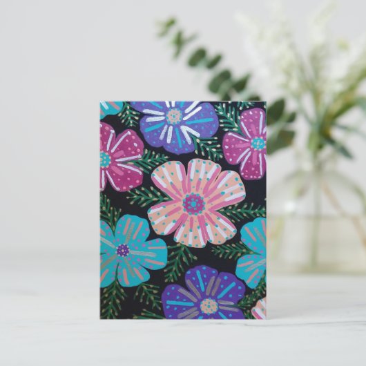 Colorful Bohemian Floral Briefkaart (Staand voorkant)