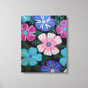 Colorful Bohemian Floral Canvas Afdruk