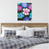 Colorful Bohemian Floral Canvas Afdruk (Insitu (Slaapkamer))