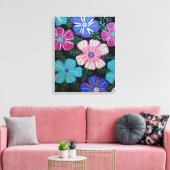 Colorful Bohemian Floral Canvas Afdruk (Insitu (Woonkamer))