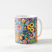 Colorful Bohemian Floral Koffiemok (Voorkant rechts)