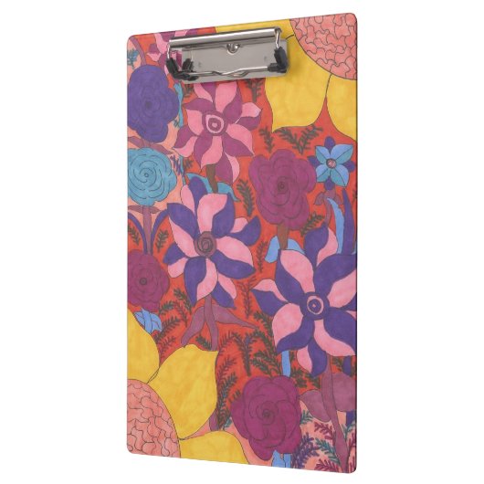 Colorful Bohemian Floral Print Klembord (Links)