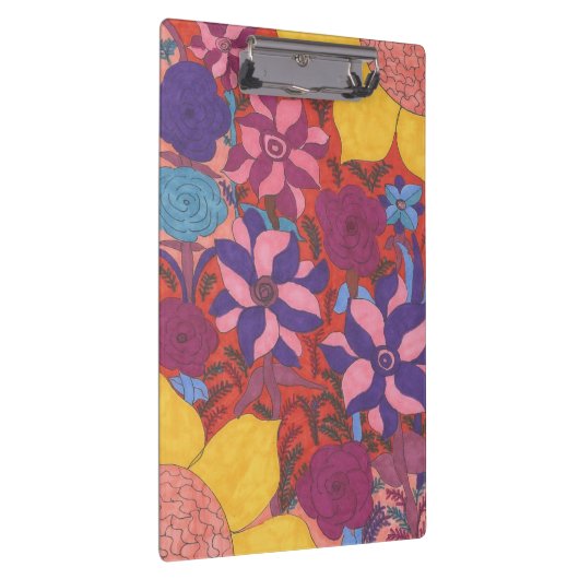 Colorful Bohemian Floral Print Klembord (Rechts)