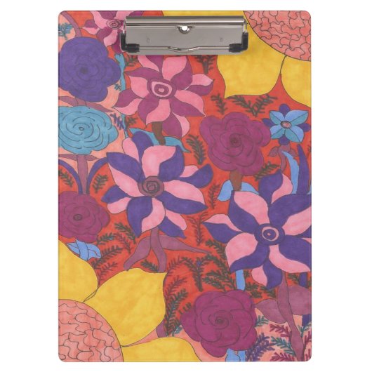 Colorful Bohemian Floral Print Klembord (Voorkant)
