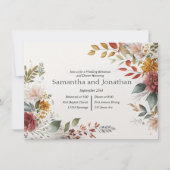 Colorful Bohemian Floral Wedding Rehearal Kaart (Voorkant)