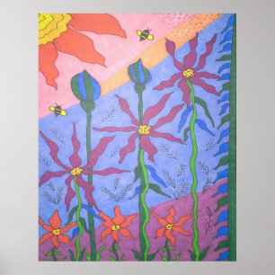 Colorful Bohemian Garden Art Poster