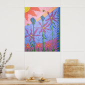 Colorful Bohemian Garden Art Poster (Keuken)