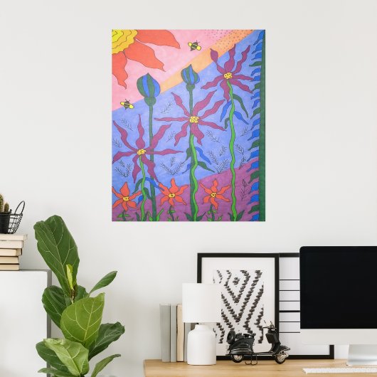 Colorful Bohemian Garden Art Poster (Thuiskantoor)