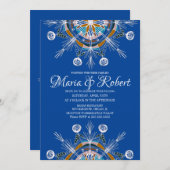 Colorful Bohemian Mandala Blue Boho Wedding Kaart (Voorkant / Achterkant)