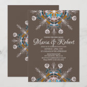 Colorful Bohemian Mandala Brown Boho Wedding Kaart (Voorkant / Achterkant)