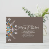 Colorful Bohemian Mandala Wedding Invitation Kaart (Staand voorkant)