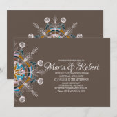Colorful Bohemian Mandala Wedding Invitation Kaart (Voorkant / Achterkant)