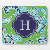 Colorful Bohemian Paisley Custom Monogram Muismat (Voorkant)