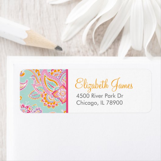 Colorful Bohemian Paisley Etiket (Insitu)